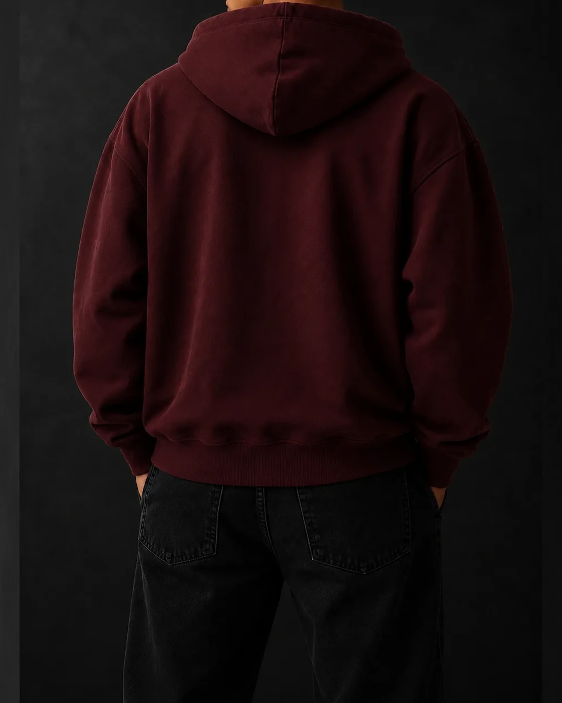 Signature Box Hoodie — Deep Oxblood