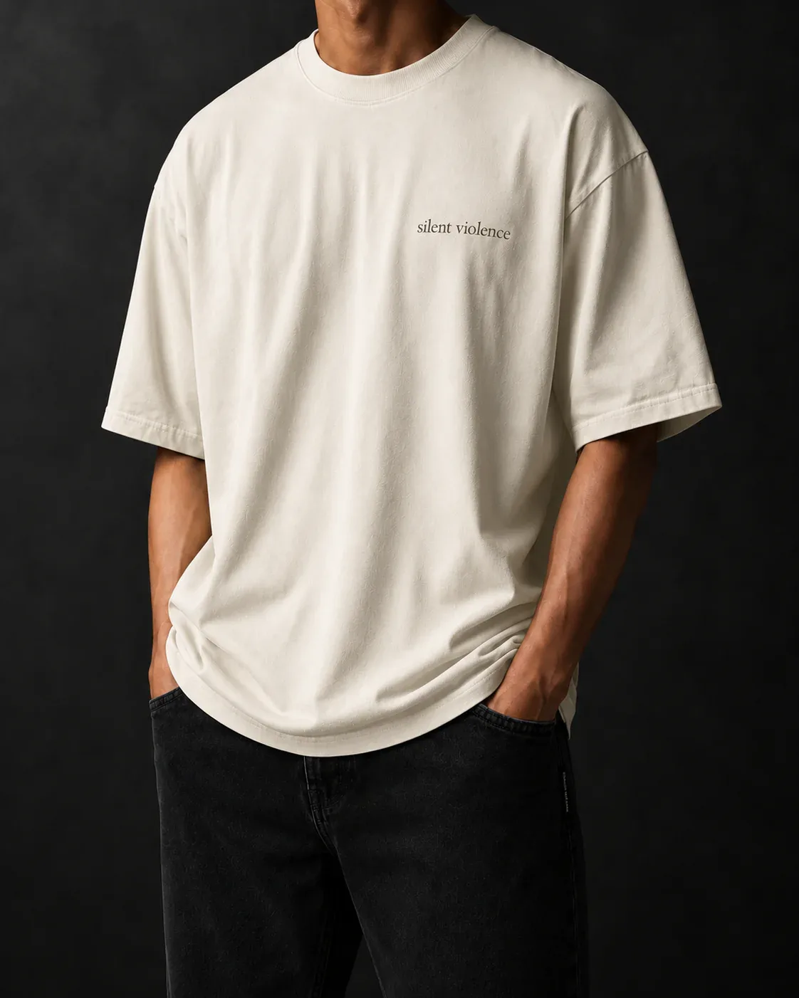 Signature Box Tee — Bone Ivory